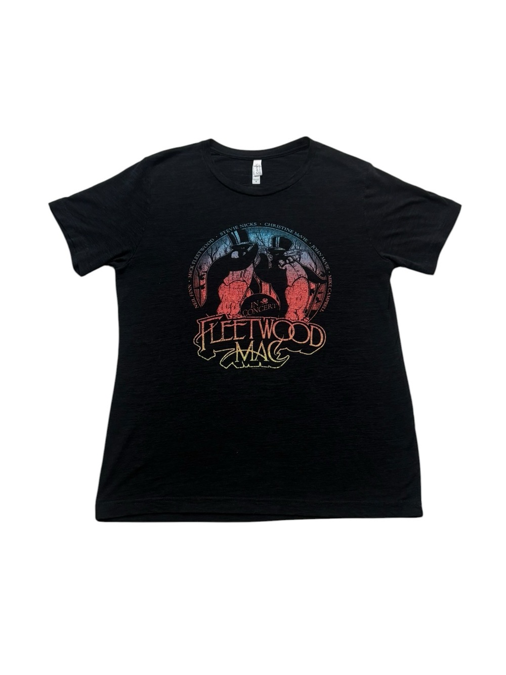 Black Graphic Band Tee - Women M